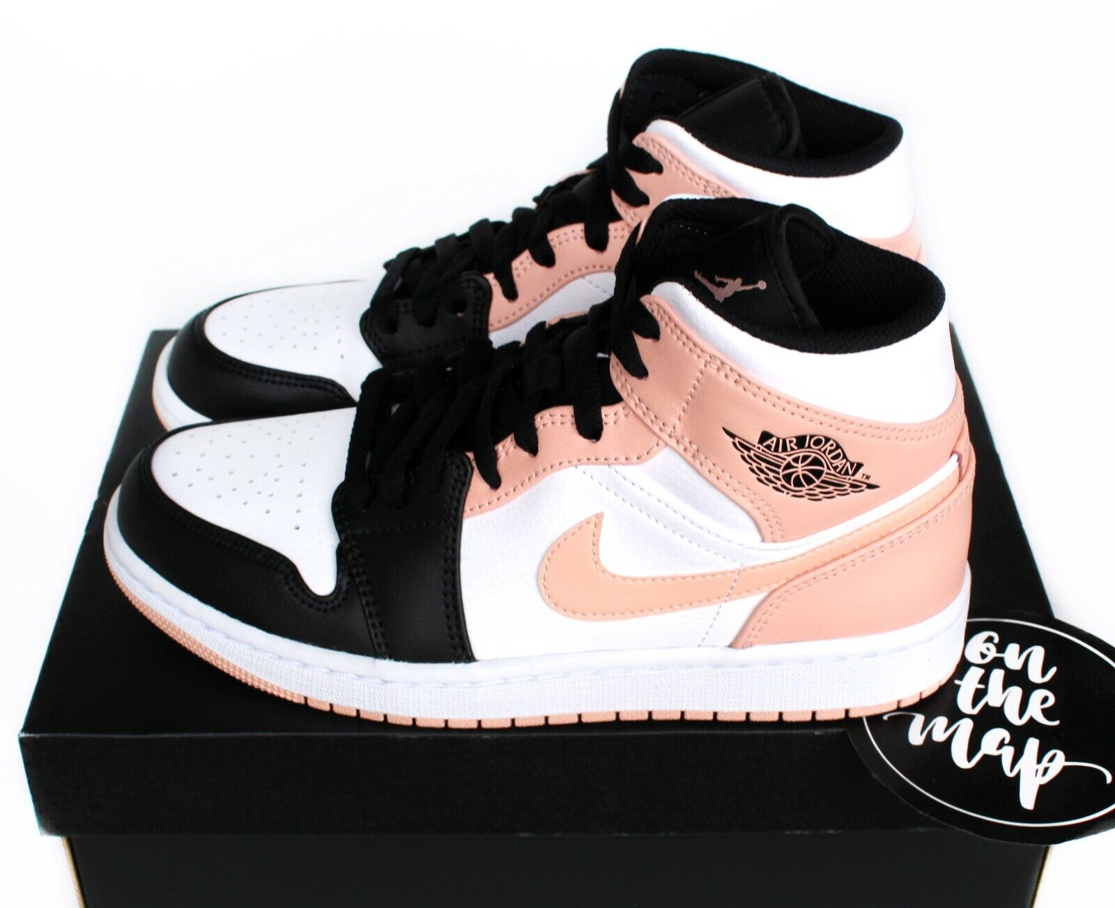 Nike Air Jordan 1 Retro Mid Crimson Tint Pink Peach Orange UK 7 8 9 10 11 12 US