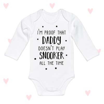 Snooker Papa Baby wachsen lustige Ankündigung süß Jungen Mädchen Geschenke Langarm