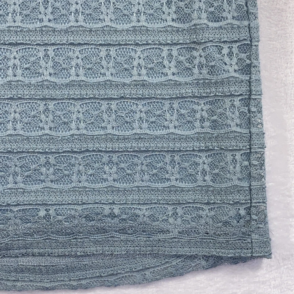 BCBGeneration Max Azria Skirt Small Lined Lace Mini Pencil Cloudy Haze Aqua Foto 4 de 4