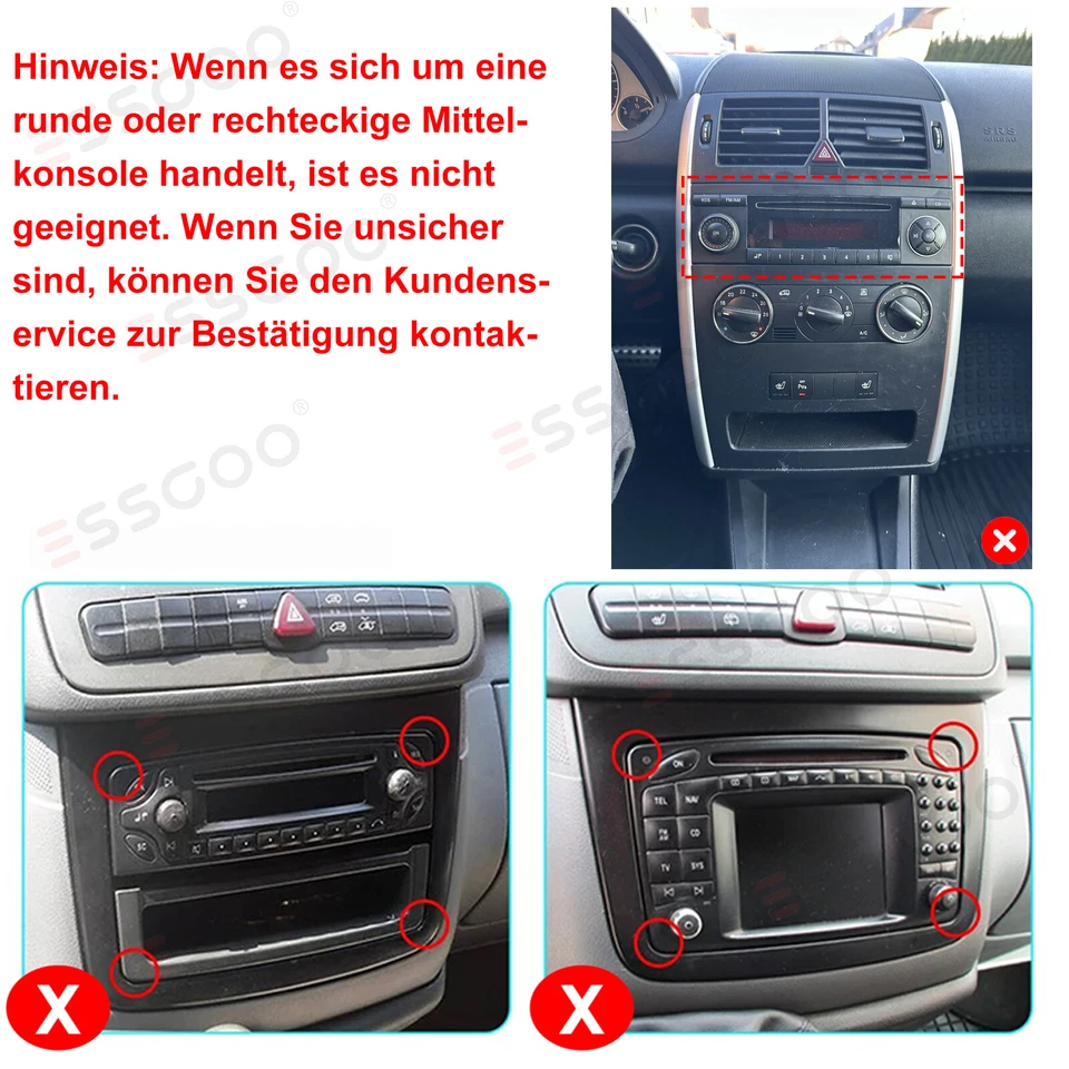 Per Mercedes-Benz A/B Klasse/Vito W169 W639 W245 Autoradio KAM Carplay Android13 - Immagine 2 di 4