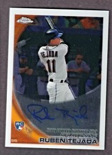 Ruben Tejada 2010 Topps Chrome Rookie On Card Autograph #201 NY Mets 