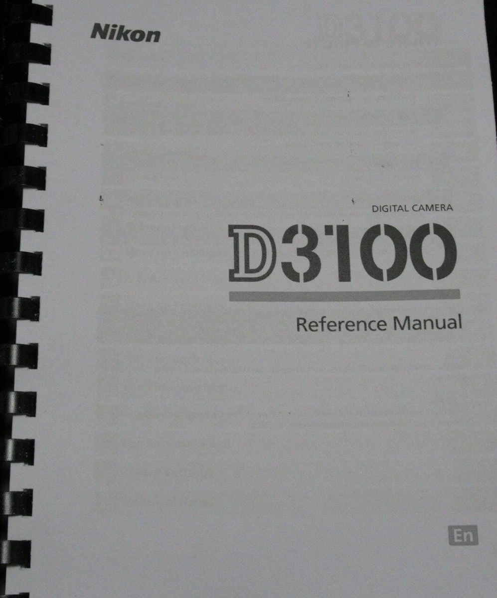 NIKON D3100 CAMERA PRINTED USER MANUAL GUIDE HANDBOOK 224 PAGES A5.