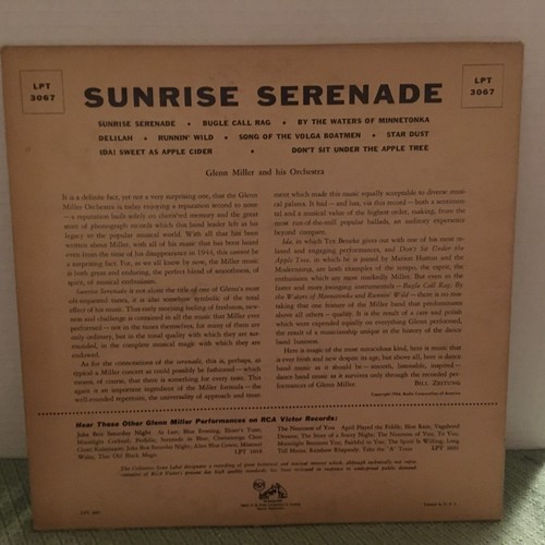 Sunrise Serenade Glenn Miller Vintage Vinyl Record LP 1954 Great Condition - Picture 2 of 4