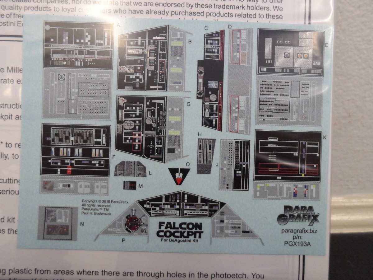 PARAGRAFIX 1/43 DeAgostini Millennium Falcon Cockpit Photo-Etch