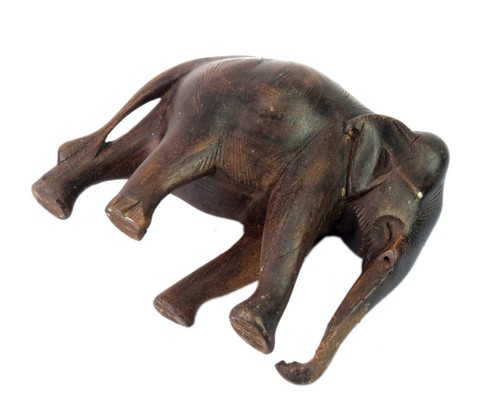 Hand Geschnitzter Holz Elefant Skulptur Indisch Wohnkultur Tiere Figur i71-598 - Bild 6 von 8