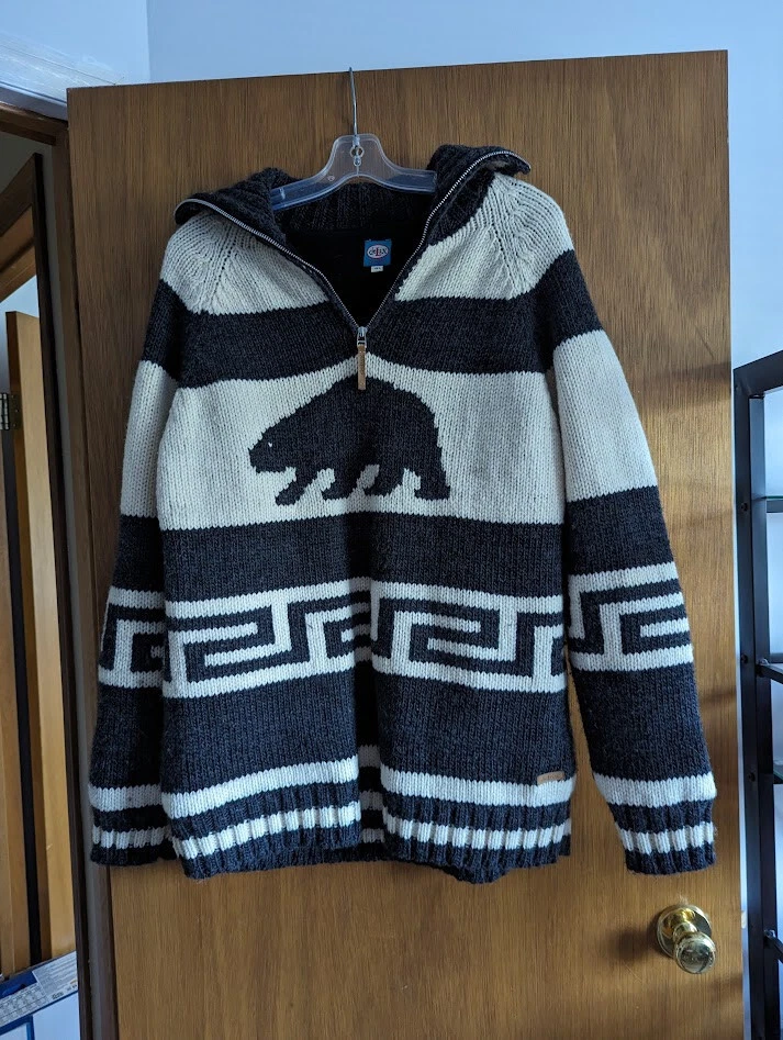 deLux 100 Wool Heavy Knit pullover Lined Jacket Canada Unisex ML