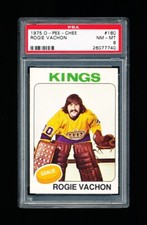 1975 OPC HOCKEY 160 ROGIE VACHON PSA 8 NM-MINT KINGS GOALIE