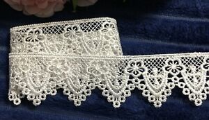 selling by the yard Beautiful white Venise  Lace Trim  1 3/4 inch wide 
