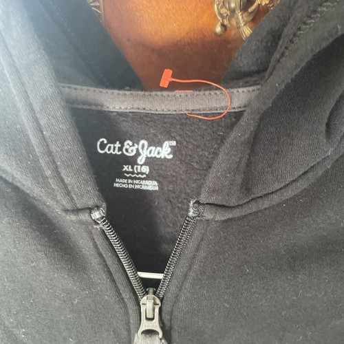 Cat & Jack Boy's Size XL (16) Fleece Zip Up Sweatshirt Black - Picture 3 of 6