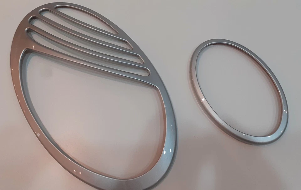 4 PCS Silver Headlight Trim Surrounds For 2002-2006 Mercedes Benz W211 E-Class - Image 3 of 4