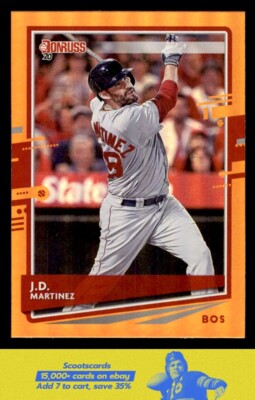 2020 Donruss J.D. Martinez Holo Orange card #183 Boston Red Sox