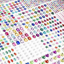 Gem Stickers, 3897Pcs Rhinestone Stickers Stick on Gems for Crafts Self Adhesive
