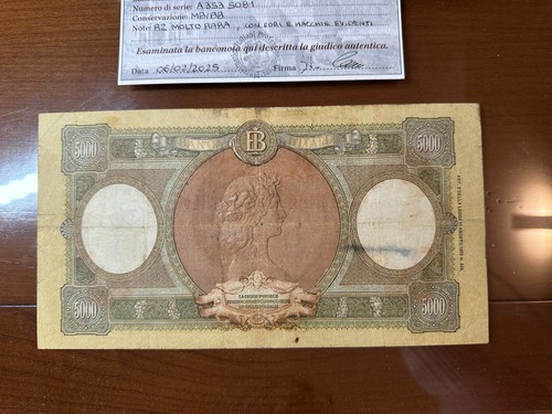 REPUBBLICA LIRE 5000 REGINE DEL MARE MEDUSA 5 5 1952 R2 certificata MB/BB - Picture 3 of 6