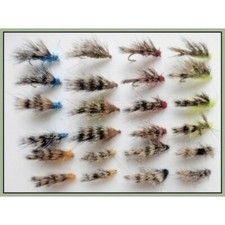 Sedgehog Trout Flies, 24 Pack Half Hogs Mixed Colours, Size 10/12, Fishing flies