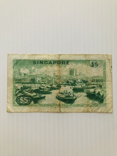 Singapore 5 Dollars ND (1967) P-2a First Signature Rare - Picture 2 of 2
