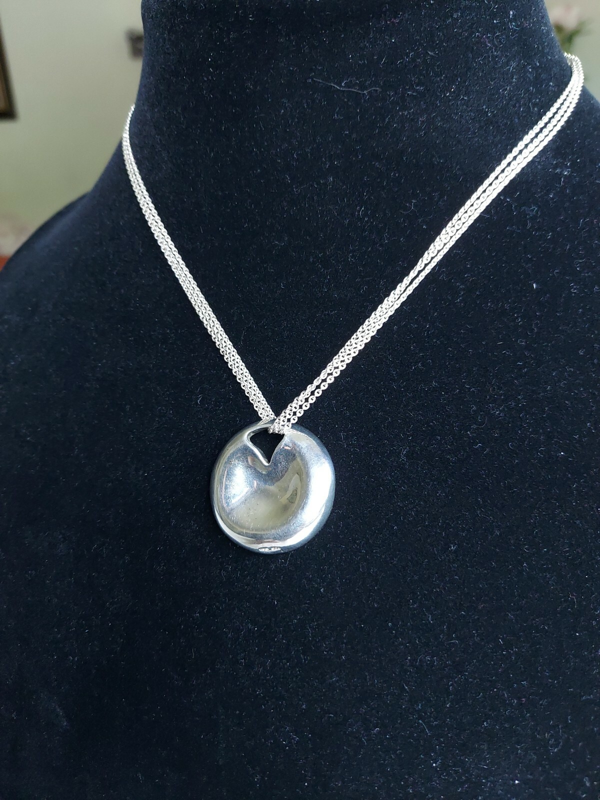 Sterling Silver Heavy Repousse Solid Pendant & Ne… - image 5