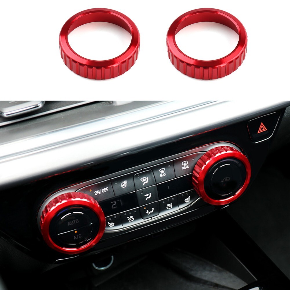 Red AC Air Condition Switch Knob Cover Trim Ring for Chevrolet