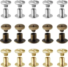 Uenhoy 90 Set M5 X 6Mm Chicago Screws 3 Color Binding Screw Posts 1/4 Inch Metal