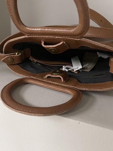 NWT Madewell Westport Crossbody Bag Luxe Vachetta Leather Mini Tote - Picture 13 of 19