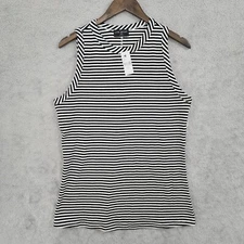 NWT Lane Bryant Womens Black & White Striped Sleeveless Tank Top  16PT