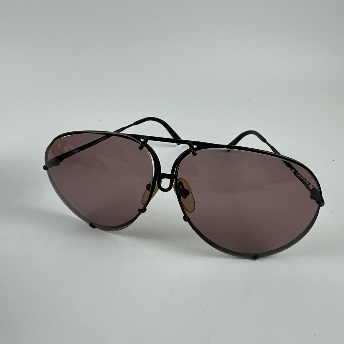 Vintage Carrera Porsche Design 5621 Matt Black/ Plum Lens Aviator Sunglasses