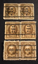 6 - 1922 US Stamps Sc #551 - Precanceled 3 Fonts - New York - Used/NG/VF