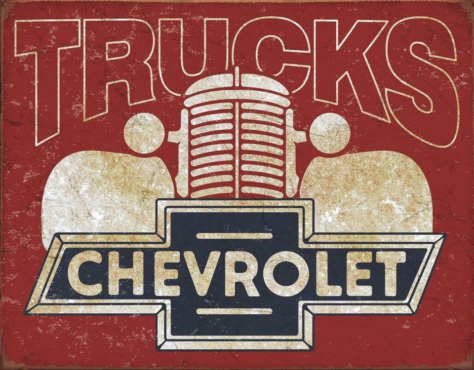Chevy Trucks Chevrolet 1940er Grafik Vintage Style Metall Schild - Bild 1 von 1