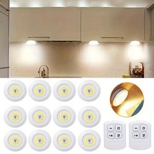 6-Pack Wireless LED Puck Lights with Remote - Battery Powered Warm White Lights