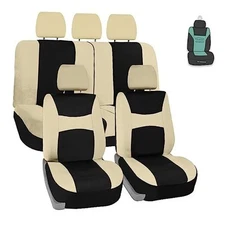  Light and Breezy Car Interior Covers-Front and Rear Split Bench Full Set Beige