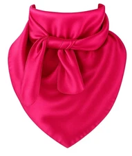 Hot Pink Wild Rag Large Scarf 35x35" Satin Western Accessory Cowgirl or Cowboy