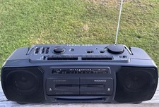 Vintage MAGNAVOX AW-7505 Turbo Bass Dual Cassette BOOMBOX Ghetto Blaster