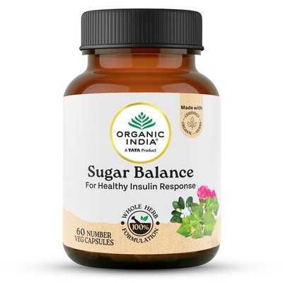 Organic India Sugar Balance 60 Veg Capsules Natural Glycemic Support TATA