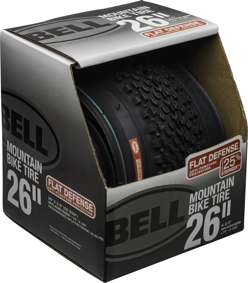 BELL Flat Defense Mountain Bike Tire 26x1.75-2.125 Black 7091040 - Image 2 of 4