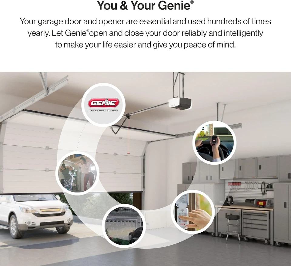 Genie Chain Drive 750 3/4 HPc Works up to 7ft Sectional Garage Doors, Black - Image 2 of 4