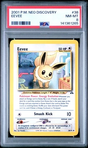 2001 POKEMON NEO DISCOVERY #38 EEVEE PSA 8