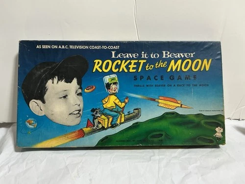 Vintage 1959 HASBRO LEAVE IT TO BEAVER “ROCKET TO THE MOON” GAME in ORIGINAL BOX
