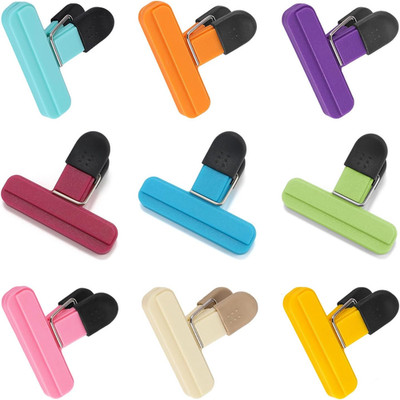 Lebensmittelbeutel Clips für Lebensmittelaufbewahrung 9 Stück, 9 Farben Wiederverwendbar Beutel Dichtclips, 3 X