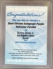 Bronny James Jr 2025 Bowman Chrome #BCA-BR Purple Refractor Auto /250