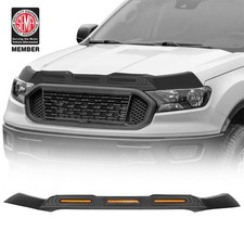 Fit 19-23 Ford Ranger Hood Protector Stone Guard Bug Deflector W 3x Amber Light Fit 19-23 Ford Ranger Hood Protector Stone Guard Bug Deflector W 3x Amber Light
