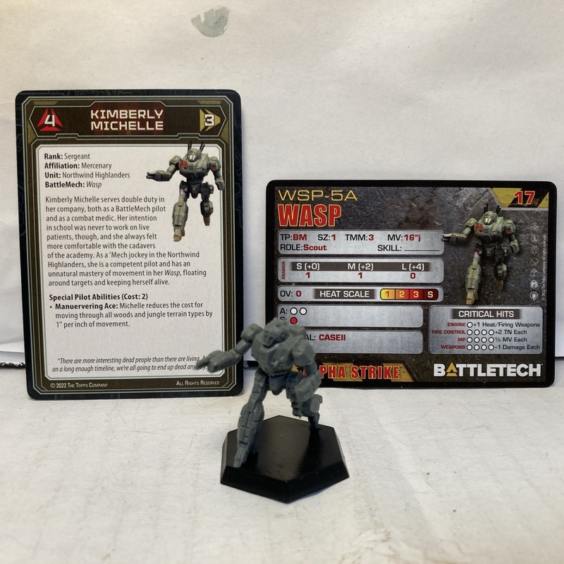 Battletech Wasp WSP-3W/5A Mech Alpha Strike Box Inner Sphere Miniature w cards