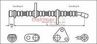 Bremsschlauch Vorne Links Metzger 4113501 FÜR Honda