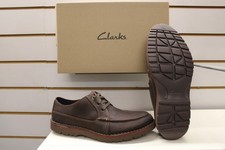 Clarks Men’s Shoes Vargo Vibe Dark Brown Waxy Leather Laced UK 8 EU 42