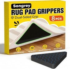 Rug Tape Rug Corner Grippers 8PCS Reusable Double-Sided Carpet Tape to Hold Area