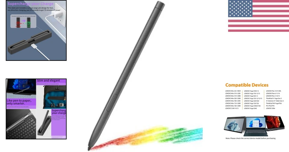 Elegante lápiz óptico digital para Lenovo con 2048 niveles de presión precisión Foto 2 de 4