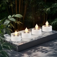 Solar Led Teelicht Mit Flammeneffekt - 4Er Set - Garten Tisch Deko Beleuchtung