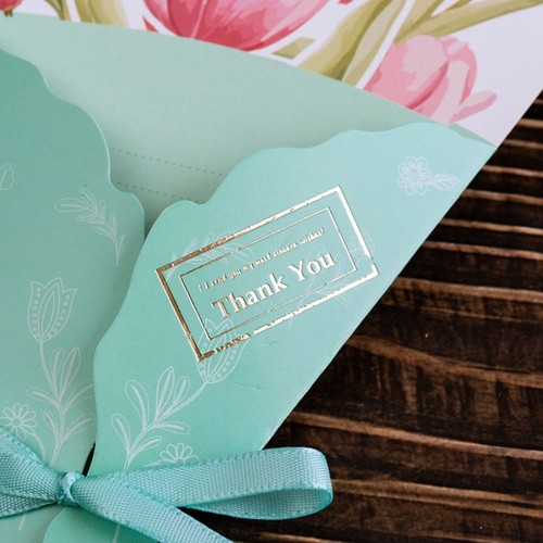 10pcs Carnation Flower Gift Card Folding Thank You Card Valentine's Day - Picture 12 of 20