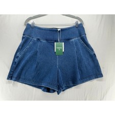 Halara Flex High Waisted Denim Casual Baggy Shorts 4'' with Pockets Size L