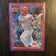 2026 Topps Series 1 1991 Insert Barry Larkin Pink Crackle Foilboard #T91-81 Reds