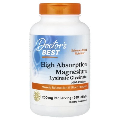 Doctor's Best, High Absorption Magnesium, 100% Chelated, 240 Veg. Tabletten