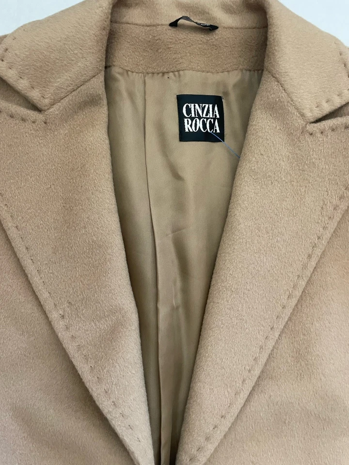 Cinzia Rocca Angora Wool Coat Long Tan Womens Long Sleeve Vintage - Image 2 of 4